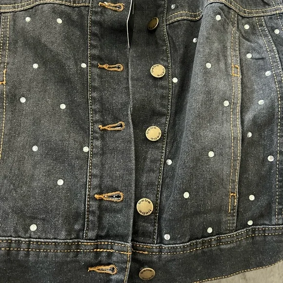 Bebe Black Jean Jacket with Stud Accents - Picture 7 of 10